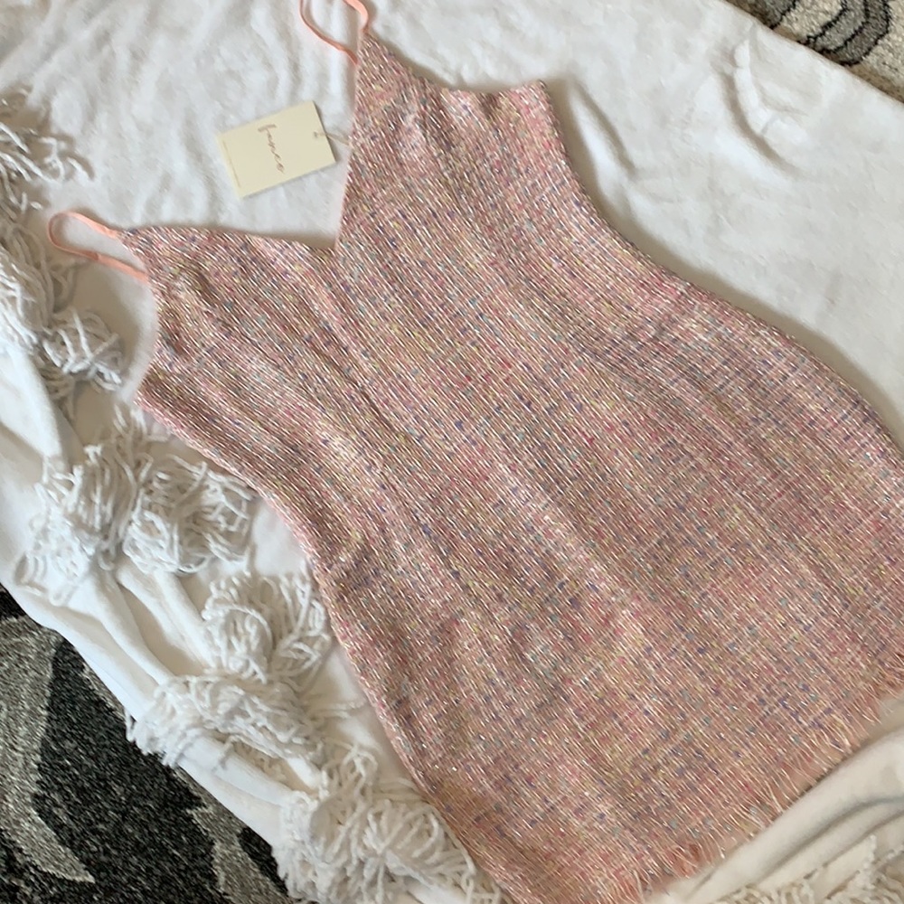 Gorgeous new NWT pink tweed dress Fanco boutique
